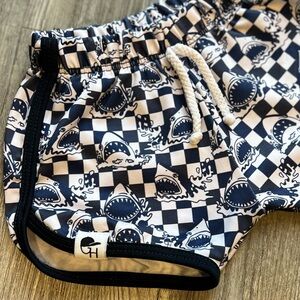 George Hats Navy Checkered Swim Shorts - 6/12 months